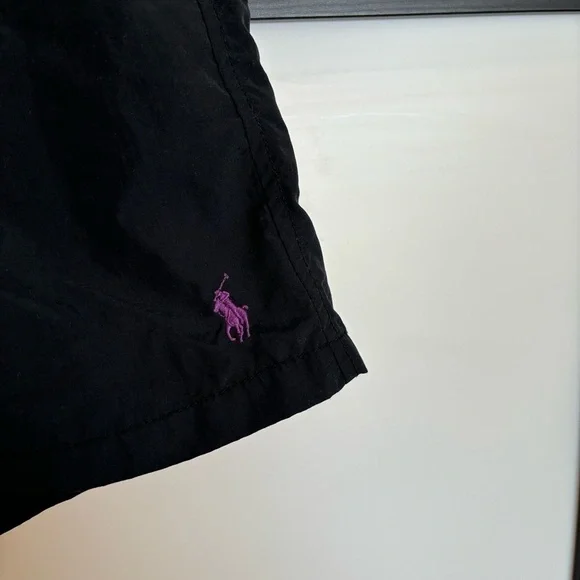 POLO RALPH LAUREN VINTAGE 90s Y2K SWIMMING TRUNKS SHORTS BLACK PURPLE.Men medium - Picture 5 of 12